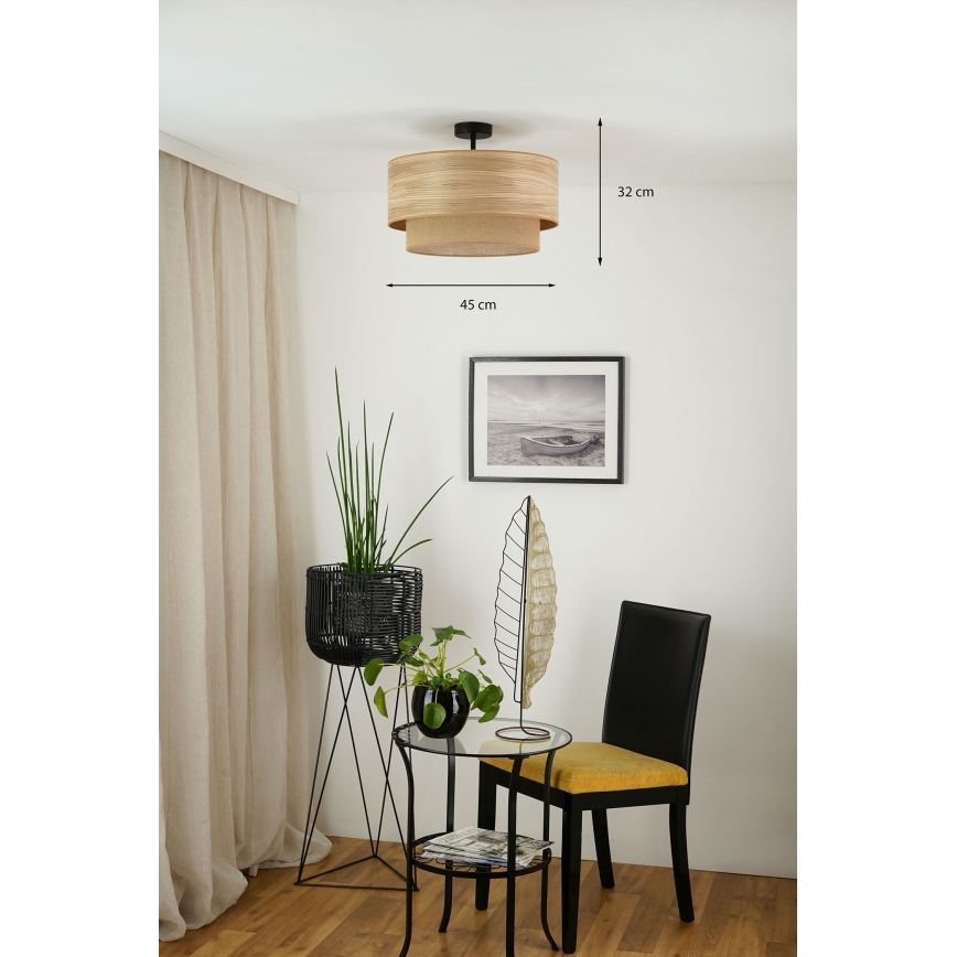 Brilagi - Lámpara de techo empotrada MONTANA BOHO 1xE27/15W/230V diámetro 45 cm marrón