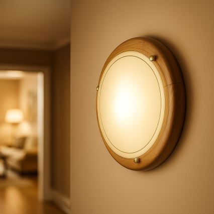 Brilagi - Lámpara de techo ORBIS 2xE27/60W/230V Ø 38 cm pino