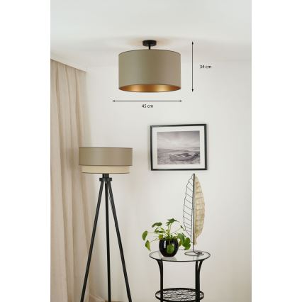 Brilagi - Lámpara de techo empotrada OREGON ROLLER VEGE 1xE27/15W/230V diámetro 45 cm gris