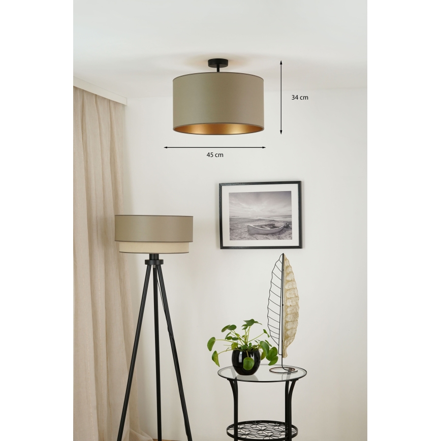 Brilagi - Lámpara de techo empotrada OREGON ROLLER VEGE 1xE27/15W/230V diámetro 45 cm gris