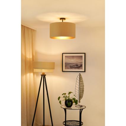 Brilagi - Lámpara de techo empotrada OREGON ROLLER VEGE 1xE27/15W/230V diámetro 45 cm beige
