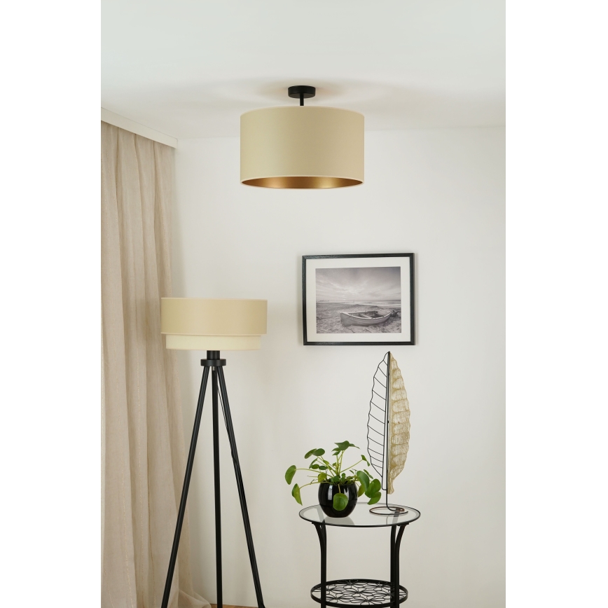 Brilagi - Lámpara de techo empotrada OREGON ROLLER VEGE 1xE27/15W/230V diámetro 45 cm beige