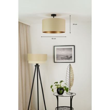 Brilagi - Lámpara de techo empotrada OREGON ROLLER VEGE 1xE27/15W/230V diámetro 45 cm beige