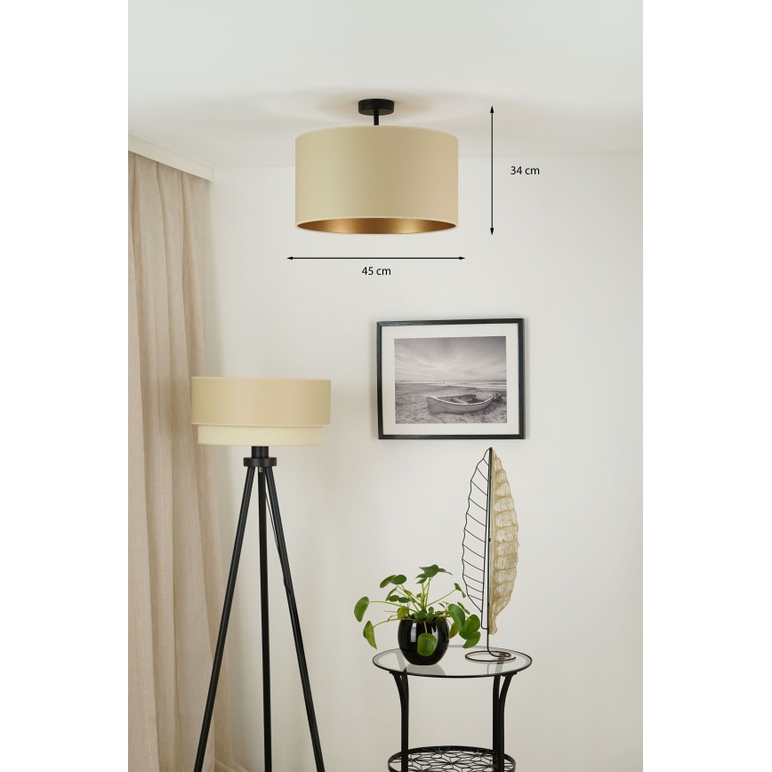 Brilagi - Lámpara de techo empotrada OREGON ROLLER VEGE 1xE27/15W/230V diámetro 45 cm beige