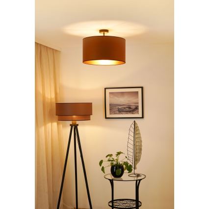 Brilagi - Lámpara de techo empotrada OREGON ROLLER VEGE 1xE27/15W/230V diámetro 45 cm marrón