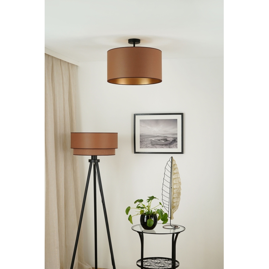 Brilagi - Lámpara de techo empotrada OREGON ROLLER VEGE 1xE27/15W/230V diámetro 45 cm marrón