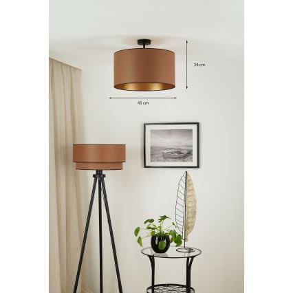 Brilagi - Lámpara de techo empotrada OREGON ROLLER VEGE 1xE27/15W/230V diámetro 45 cm marrón