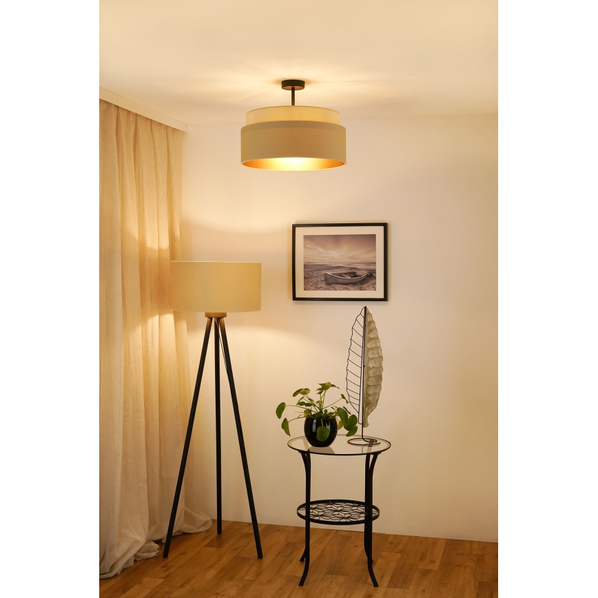 Brilagi - Lámpara de techo empotrada OREGON VEGE 1xE27/15W/230V diámetro 45 cm beige