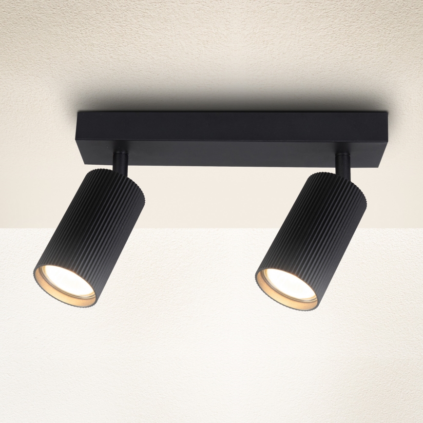 Brilagi - Lámpara de techo orientable SELE MODERN 2xGU10/30W/230V negra