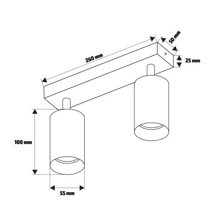 Brilagi - Lámpara de techo orientable SELE MODERN 2xGU10/30W/230V negra