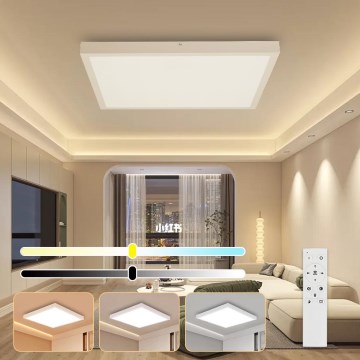 Brilagi - Lámpara de techo para baño LED regulable FRAME SMART LED/50W/230V 60x60 cm 3000-6000K IP44 blanca + mando a distancia
