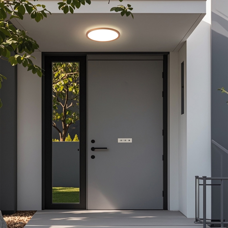 Brilagi - Plafón LED de techo para baño ULTRA SLIM LED/12W/230V Ø22,5 cm oro rosa IP54