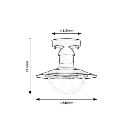 Brilagi - Lámpara de techo para exterior MOLDE 1xE27/60W IP44 negra