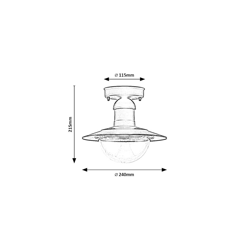 Brilagi - Lámpara de techo para exterior MOLDE 1xE27/60W IP44 negra