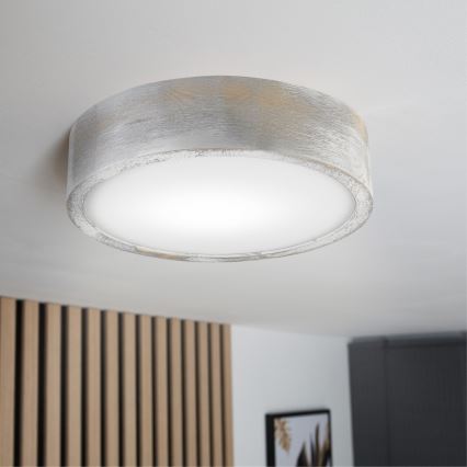 Brilagi - Lámpara de techo PINO 1xE27/15W/230V de pino/plateado Ø 27,5 cm