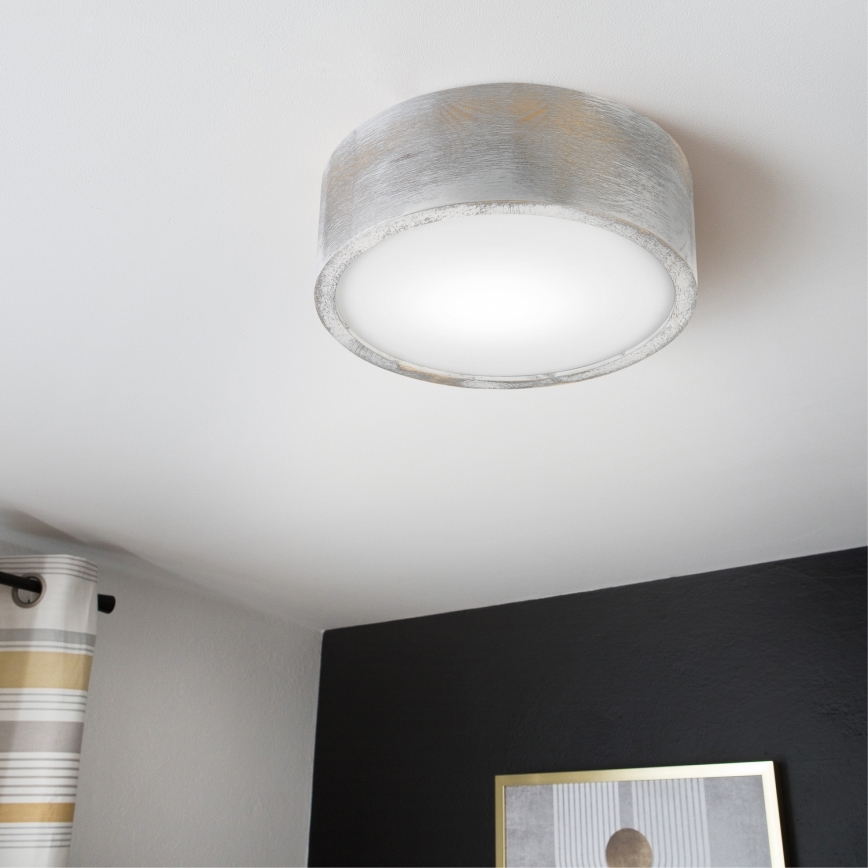 Brilagi - Lámpara de techo PINO 1xE27/15W/230V de pino/plateado Ø 27,5 cm