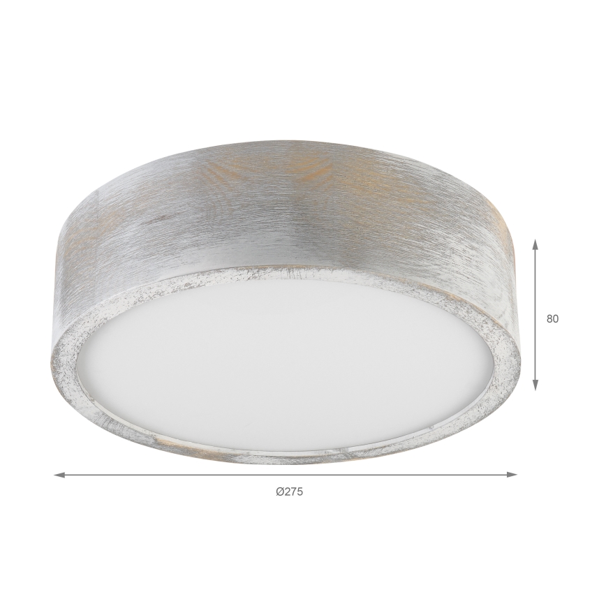Brilagi - Lámpara de techo PINO 1xE27/15W/230V de pino/plateado Ø 27,5 cm