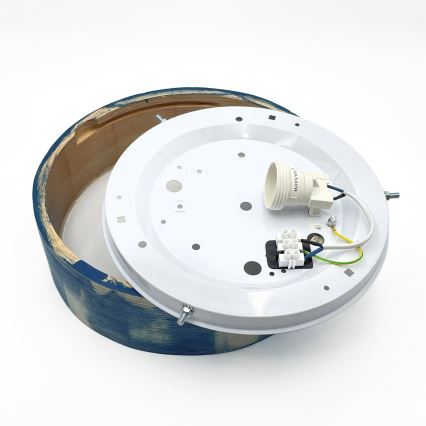 Brilagi - Lámpara de techo PINO 1xE27/15W/230V pino/azul, diámetro 27,5 cm