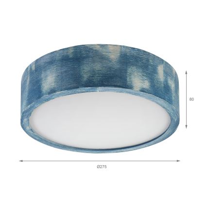 Brilagi - Lámpara de techo PINO 1xE27/15W/230V pino/azul, diámetro 27,5 cm