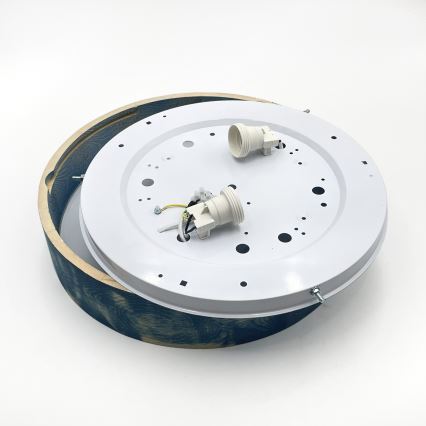 Brilagi - Lámpara de techo PINO 2xE27/15W/230V pino/azul Ø 37,5 cm