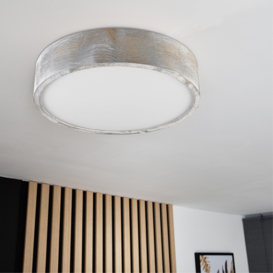 Brilagi - Lámpara de techo PINO 2xE27/15W/230V pino/plateado Ø 37,5 cm