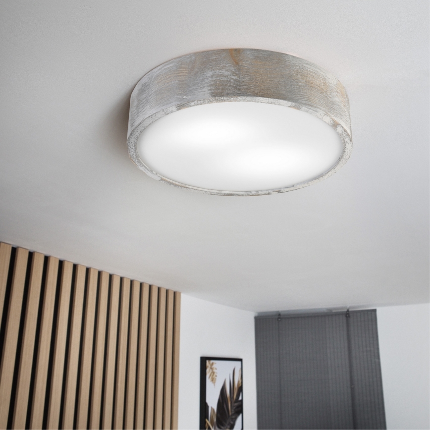 Brilagi - Lámpara de techo PINO 2xE27/15W/230V pino/plateado Ø 37,5 cm