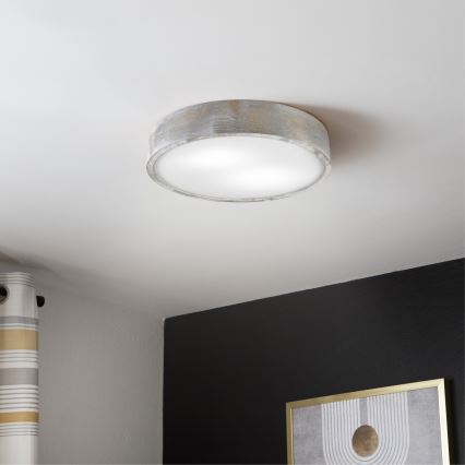 Brilagi - Lámpara de techo PINO 2xE27/15W/230V pino/plateado Ø 37,5 cm