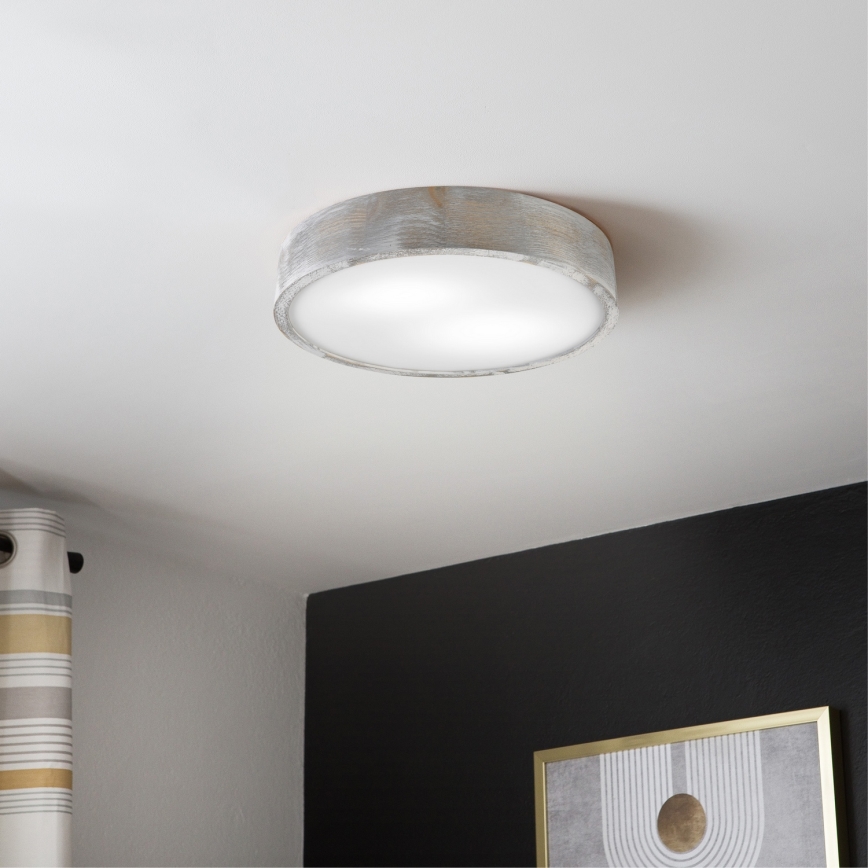 Brilagi - Lámpara de techo PINO 2xE27/15W/230V pino/plateado Ø 37,5 cm