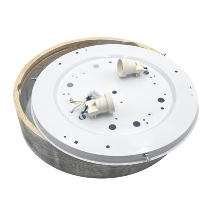 Brilagi - Lámpara de techo PINO 2xE27/15W/230V pino/plateado Ø 37,5 cm