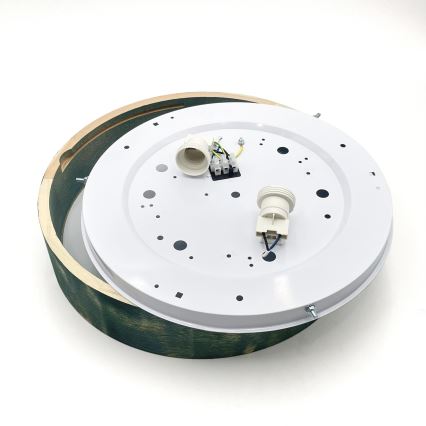 Brilagi - Lámpara de techo PINO 2xE27/15W/230V pino/verde Ø 37,5 cm