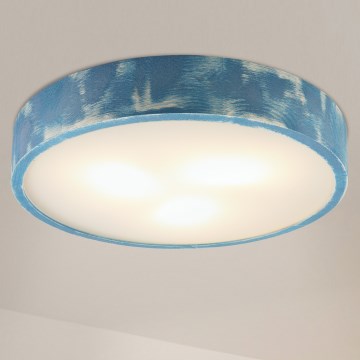 Brilagi - Lámpara de techo PINO 3xE27/15W/230V pino/azul Ø 47,5 cm