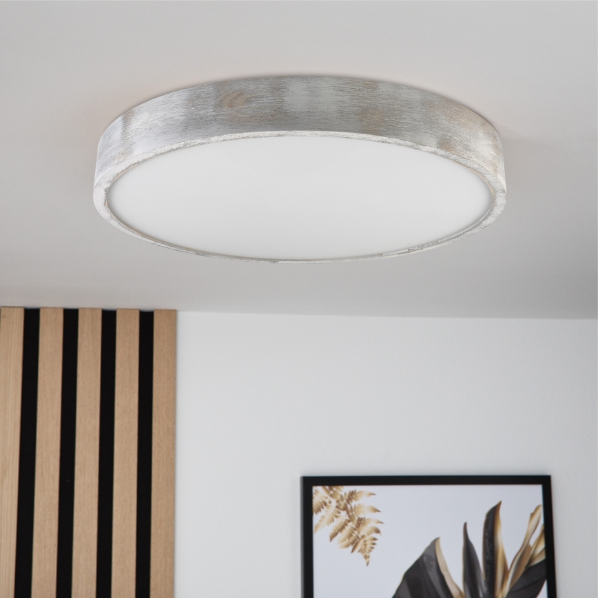 Brilagi - Lámpara de techo PINO 3xE27/15W/230V pino/plateado, diámetro 47,5 cm