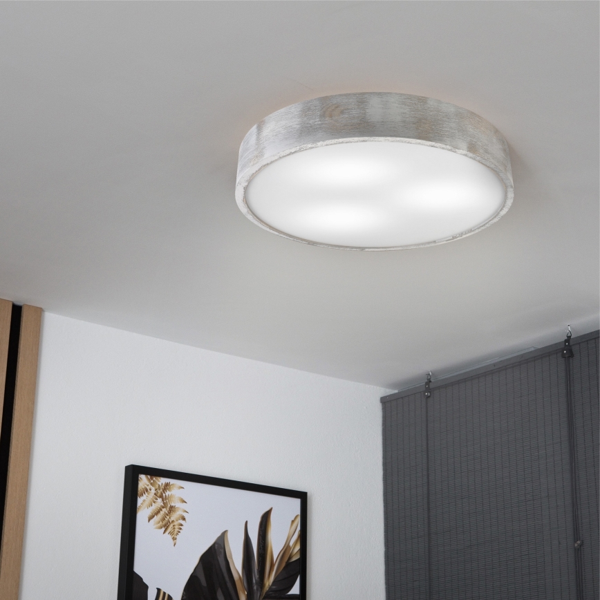 Brilagi - Lámpara de techo PINO 3xE27/15W/230V pino/plateado, diámetro 47,5 cm