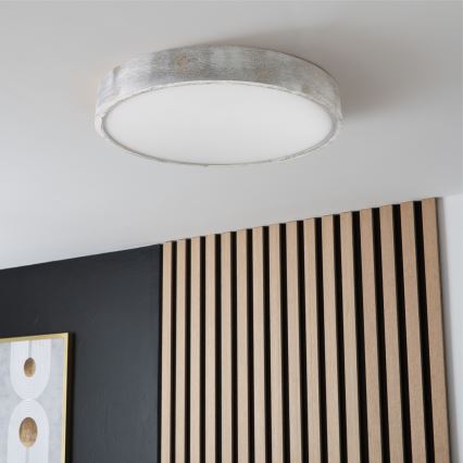 Brilagi - Lámpara de techo PINO 3xE27/15W/230V pino/plateado, diámetro 47,5 cm