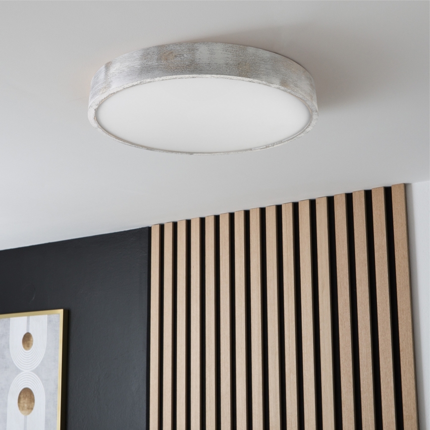 Brilagi - Lámpara de techo PINO 3xE27/15W/230V pino/plateado, diámetro 47,5 cm