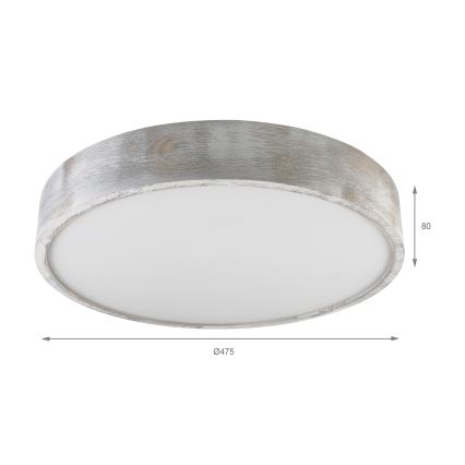 Brilagi - Lámpara de techo PINO 3xE27/15W/230V pino/plateado, diámetro 47,5 cm