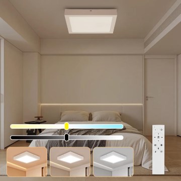 Brilagi - Lámpara de techo regulable para baño FRAME SMART LED/24W/230V 30x30 cm 3000-6000K IP44 blanca + control remoto