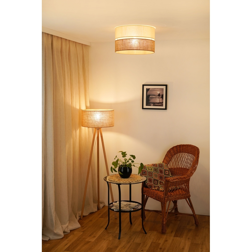 Brilagi - Lámpara de techo ROYAL YUTE 1xE27/15W/230V Ø 40 cm beige/crema