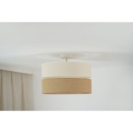 Brilagi - Lámpara de techo empotrada ROYAL YUTE 1xE27/15W/230V Ø 40 cm beige/crema