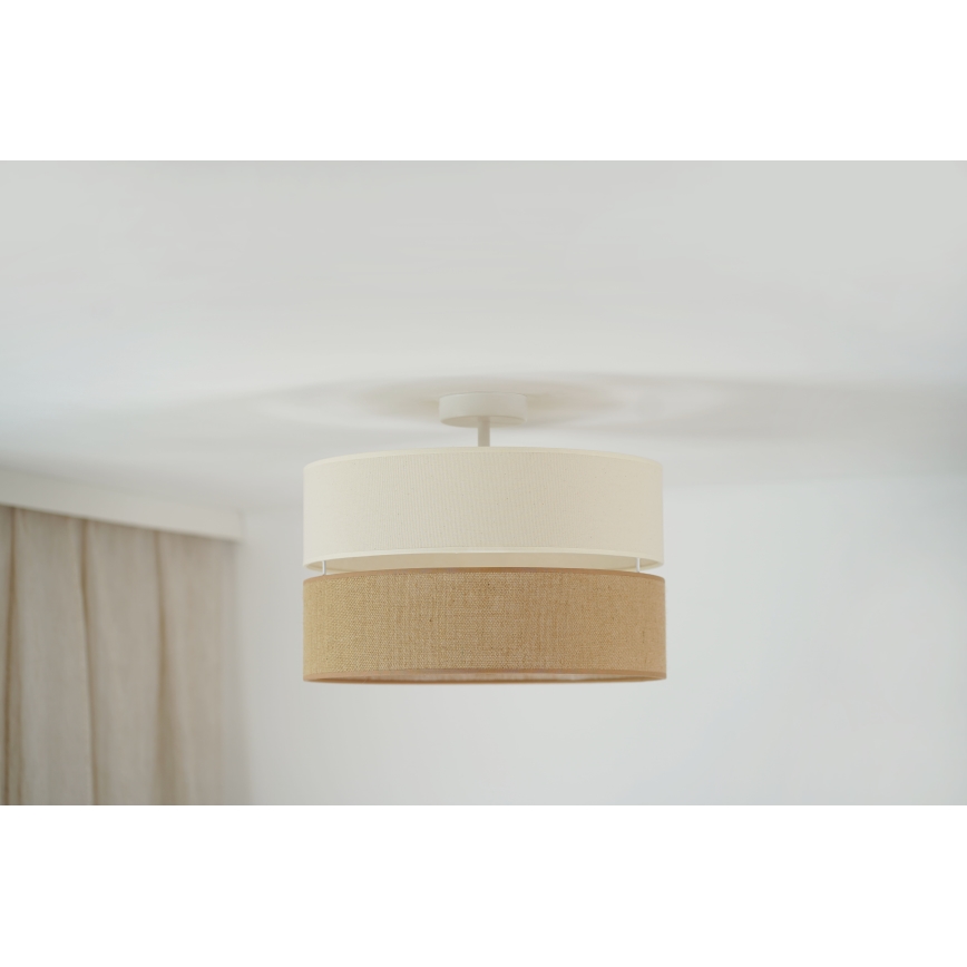 Brilagi - Lámpara de techo empotrada ROYAL YUTE 1xE27/15W/230V Ø 40 cm beige/crema