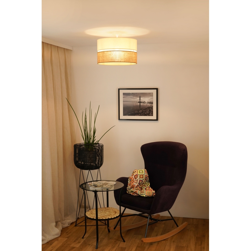 Brilagi - Lámpara de techo empotrada ROYAL YUTE 1xE27/15W/230V Ø 40 cm beige/crema
