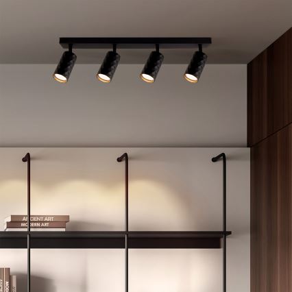 Brilagi - Lámpara de techo SELE DIAMANT 4xGU10/30W/230V negra