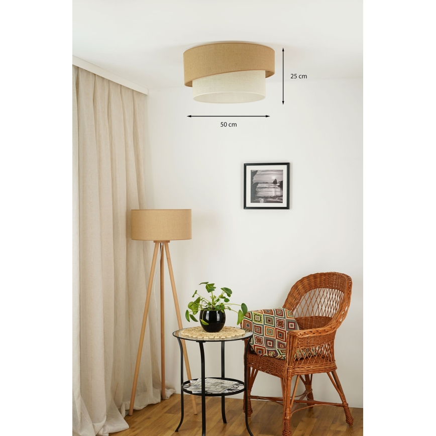 Brilagi - Lámpara de techo SHINE 1xE27/15W/230V Ø 50 cm beige/crema