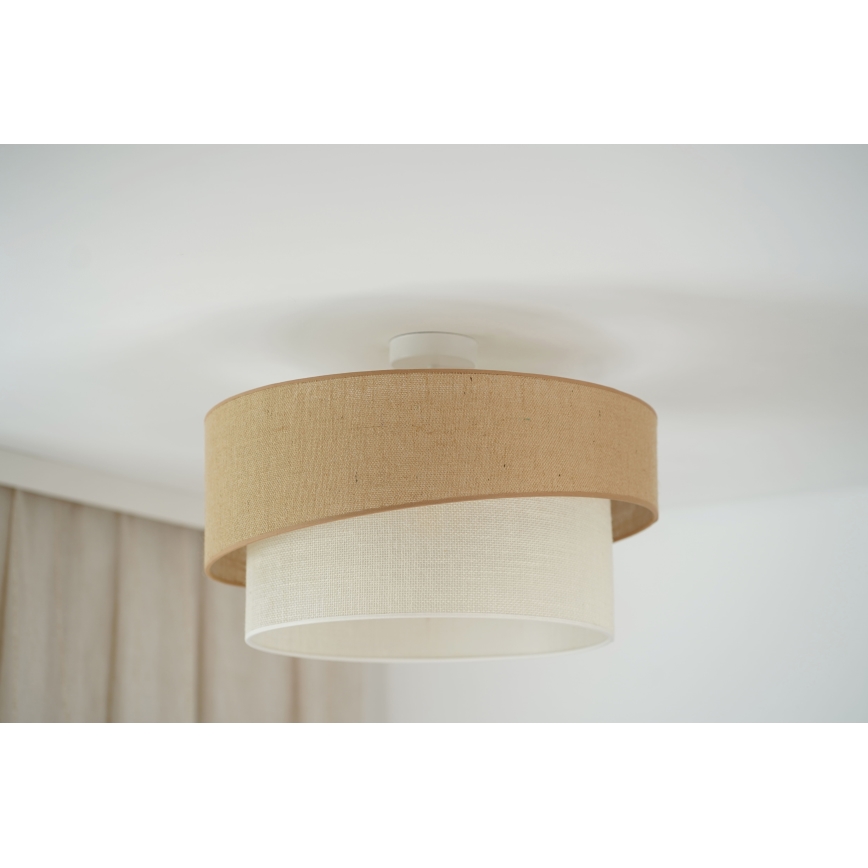 Brilagi - Lámpara de techo empotrada SHINE 1xE27/15W/230V Ø 50 cm beige/crema
