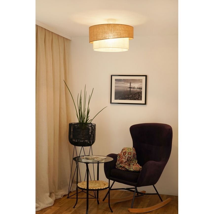 Brilagi - Lámpara de techo empotrada SHINE 1xE27/15W/230V Ø 50 cm beige/crema