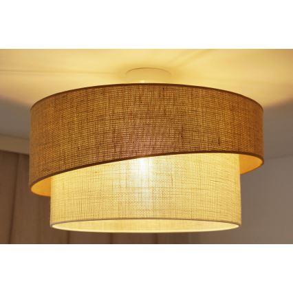 Brilagi - Lámpara de techo empotrada SHINE 1xE27/15W/230V Ø 50 cm beige/crema