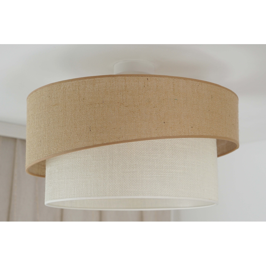 Brilagi - Lámpara de techo empotrada SHINE 1xE27/15W/230V Ø 50 cm beige/crema