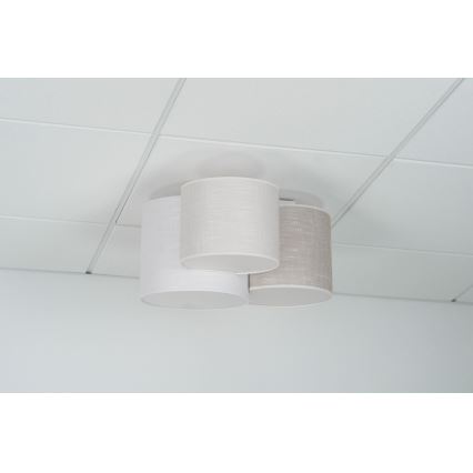 Brilagi - Lámpara de techo SNAKE 3xE27/15W/230V 50x57 cm gris/crema