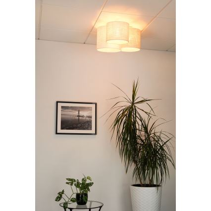 Brilagi - Lámpara de techo SNAKE 3xE27/15W/230V 50x57 cm gris/crema
