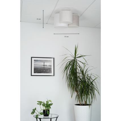 Brilagi - Lámpara de techo SNAKE 3xE27/15W/230V 50x57 cm gris/crema